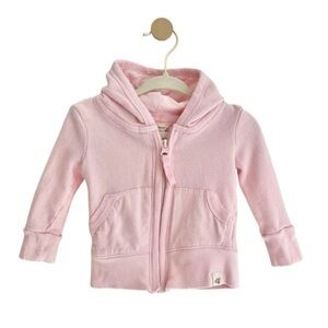 Burt's Bees Baby Girls Pink Zip Up Hoodie 100% Organic Cotton Size 3-6 Months
